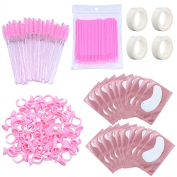 264Pcs Eyelash Extension Tools Set Micro Eyelash Brushes Adhensive Tape Glue Ring Holder Undereye Pads Mascara Wand Applicators