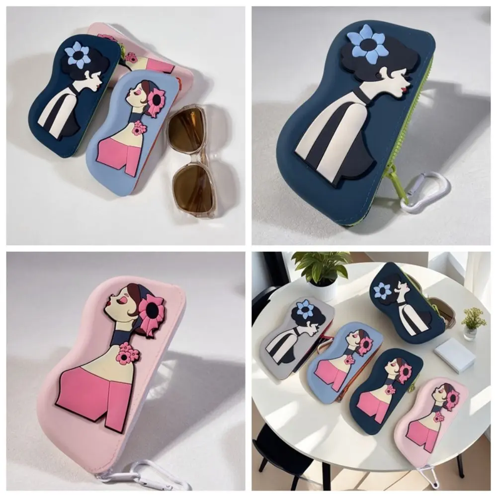 

Multifunctional Silicone Glasses Bag Dustproof Waterproof Sunglasses Storage Clip Cosmetic Bag Cartoon Silicone Eyeglasses Case