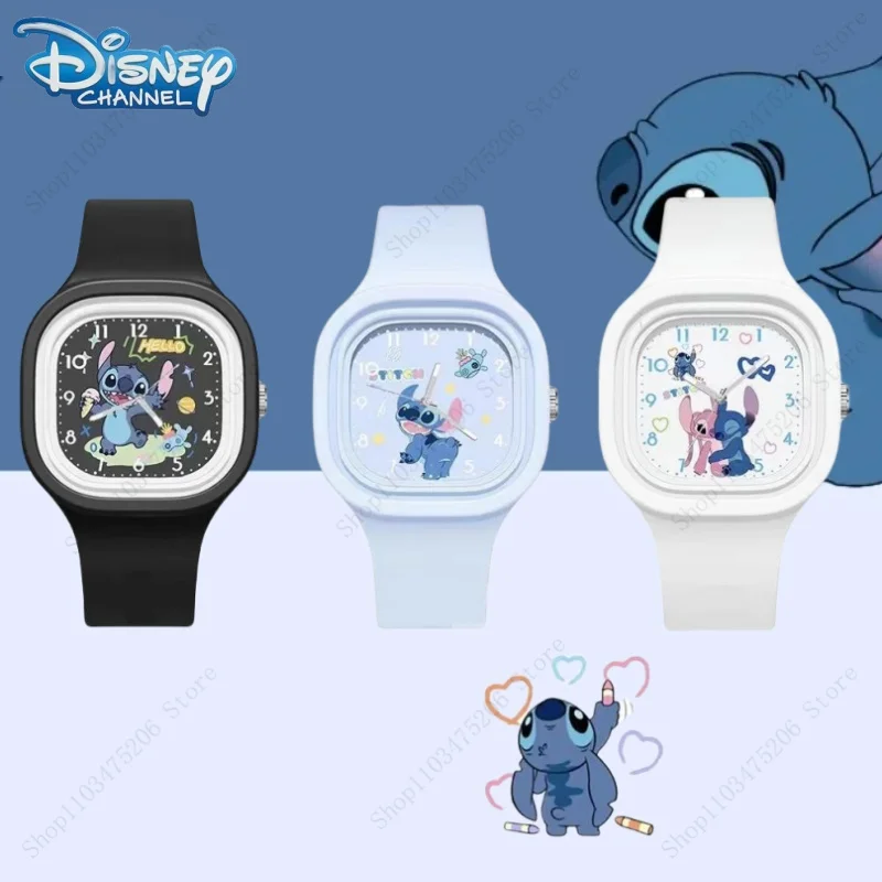 MINISO Disney Watch Kawaii Anime Lilo & Stitch Children Watchs Sports Silicone Watch Cartoon Mickey Minnie Watch Kids Toy Gifts