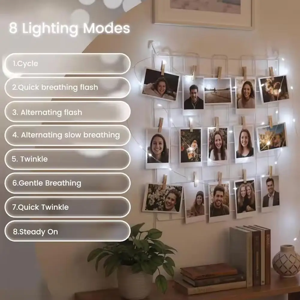 أضواء سلسلة LED قابلة للشحن أضواء الجنية وميض صغير النحاس ضوء انفصال تصميم هالوين الزفاف عيد الميلاد هدية ديكور