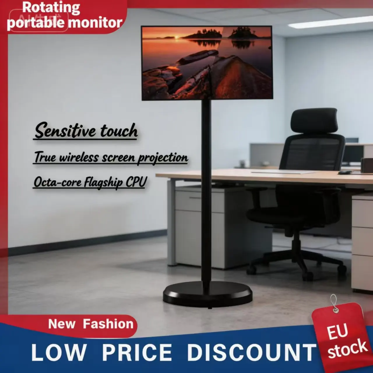 Nuevo televisor LCD inteligente portátil con pantalla táctil vertical desmontable de 21.5 pulgadas, ideal para transmisiones en vivo, trabajo y juegos.