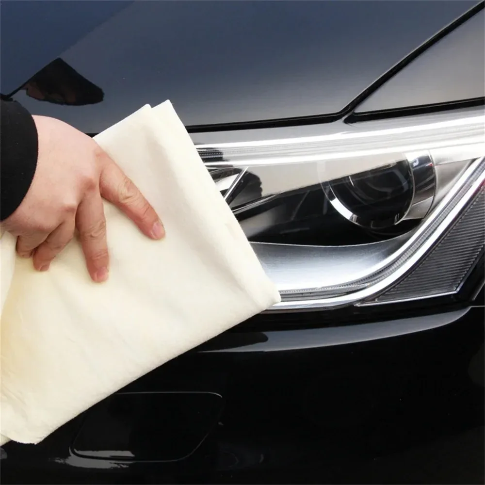 Natural Chamois Leather Car Washing Towels Super Absorbent Car Home Window Glass Drying Cleaning Cloth Quick Dry Car Wash Towel