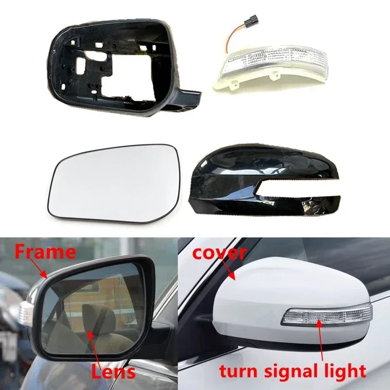 Car Rearview Mirror Cover Frame Heated Lens Turn Signal Light For Dongfeng S30 H30 Cross 2013 2014 2015 2016 1.6AT