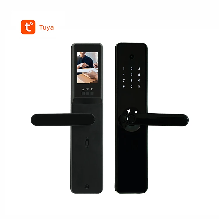 High Quality Anti-theft Security Fingerprint Tuya APP WIFI Remote Unlock 6068 Mortise Smart Lock With Camera