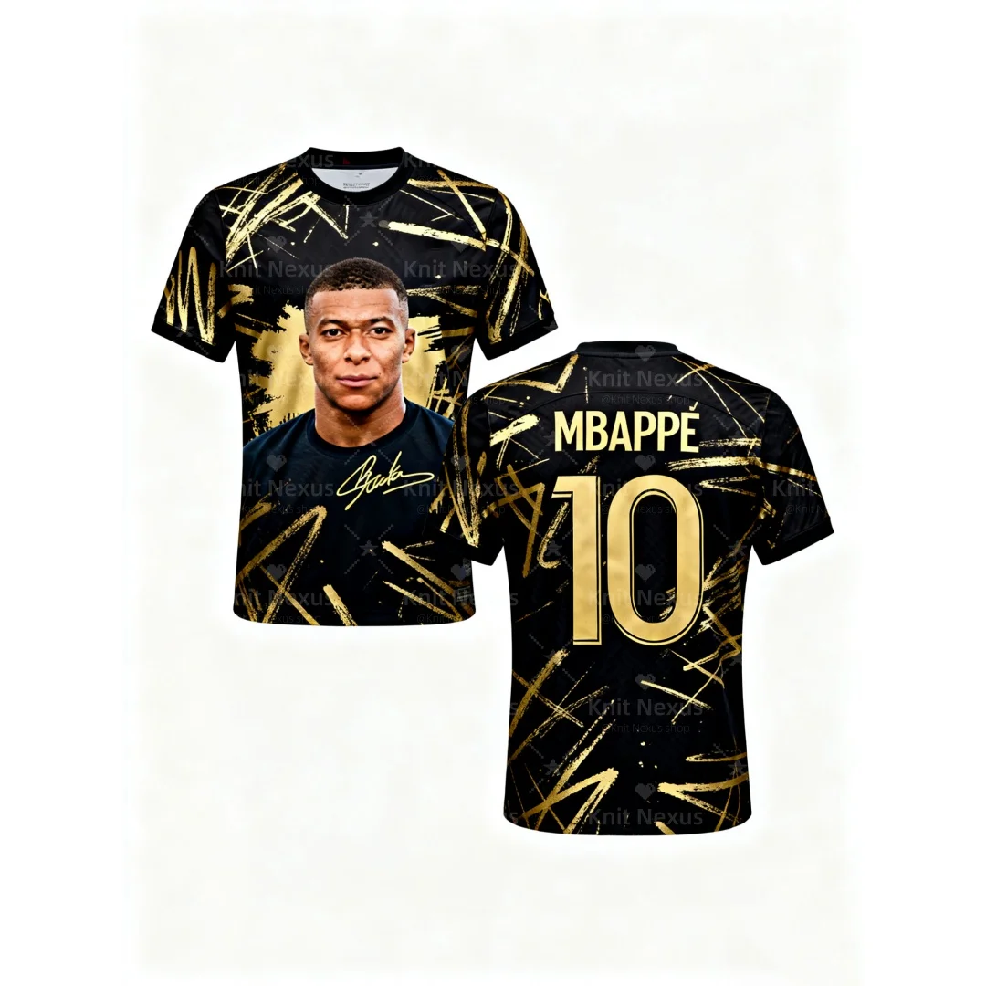 

2025 Mbappe fan commemorative No. 10 football jersey Autumn Sports Dry Quickly Men's T-Shirt Children's Clothing Tee Y2k Woman