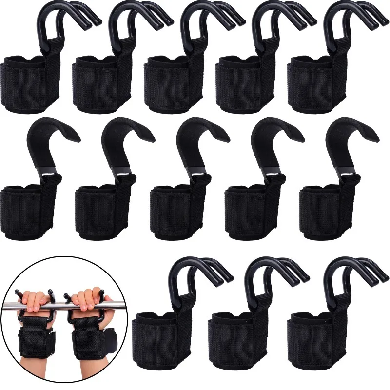 2/1Pcs Weight Lifting Hook Grips with Wrist Wraps Hand-Bar Wrist Strap Gym Fitness Hook Weight Strap Pull-Ups Lifting Gloves