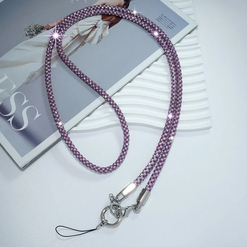 

Ремешок для телефона с блестящими кристаллами и стразами, яркий блестящий телефон, анти-потерянная веревка, плечевой ремень, аксессуары для телефона