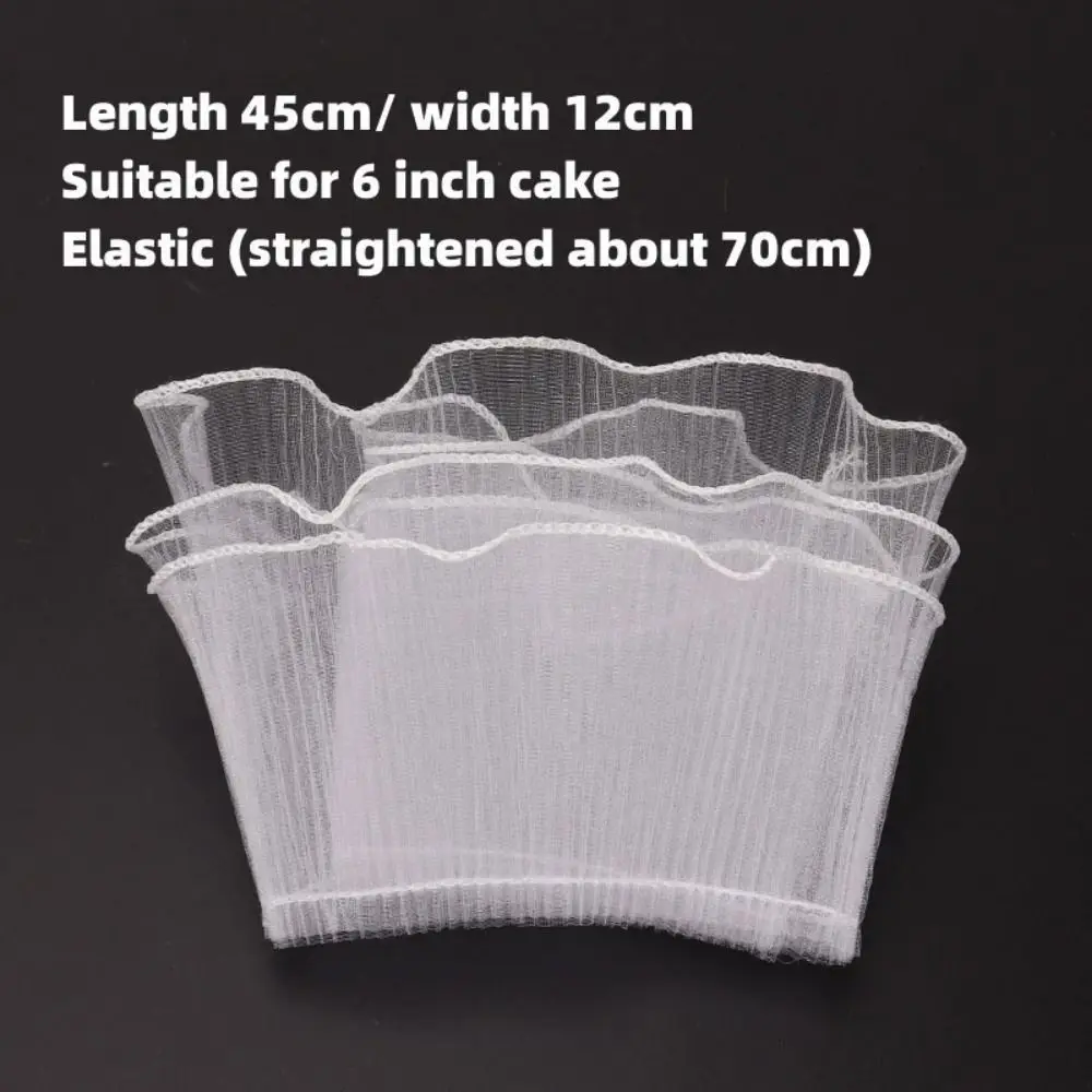 

1Pcs Packaging Supplies Wave Yarn Lace Mesh for 6/8inch Cake Surrounding Edge Cake Border Collars Wedding