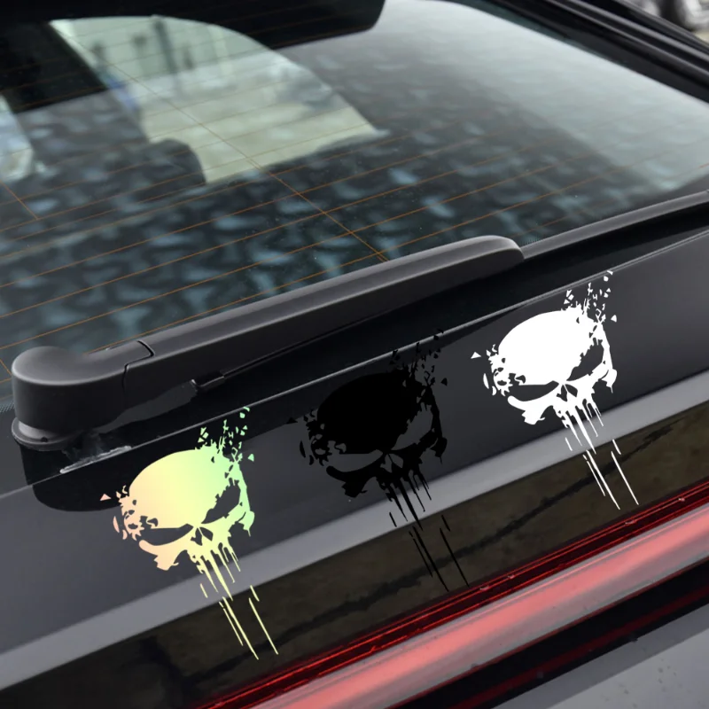 10X15Cm Auto Schedel Stickers Auto Body Decals Stickers Exterieur Decoratie Auto Styling Stickers Reflecterende Decal Motorfiets Sticker