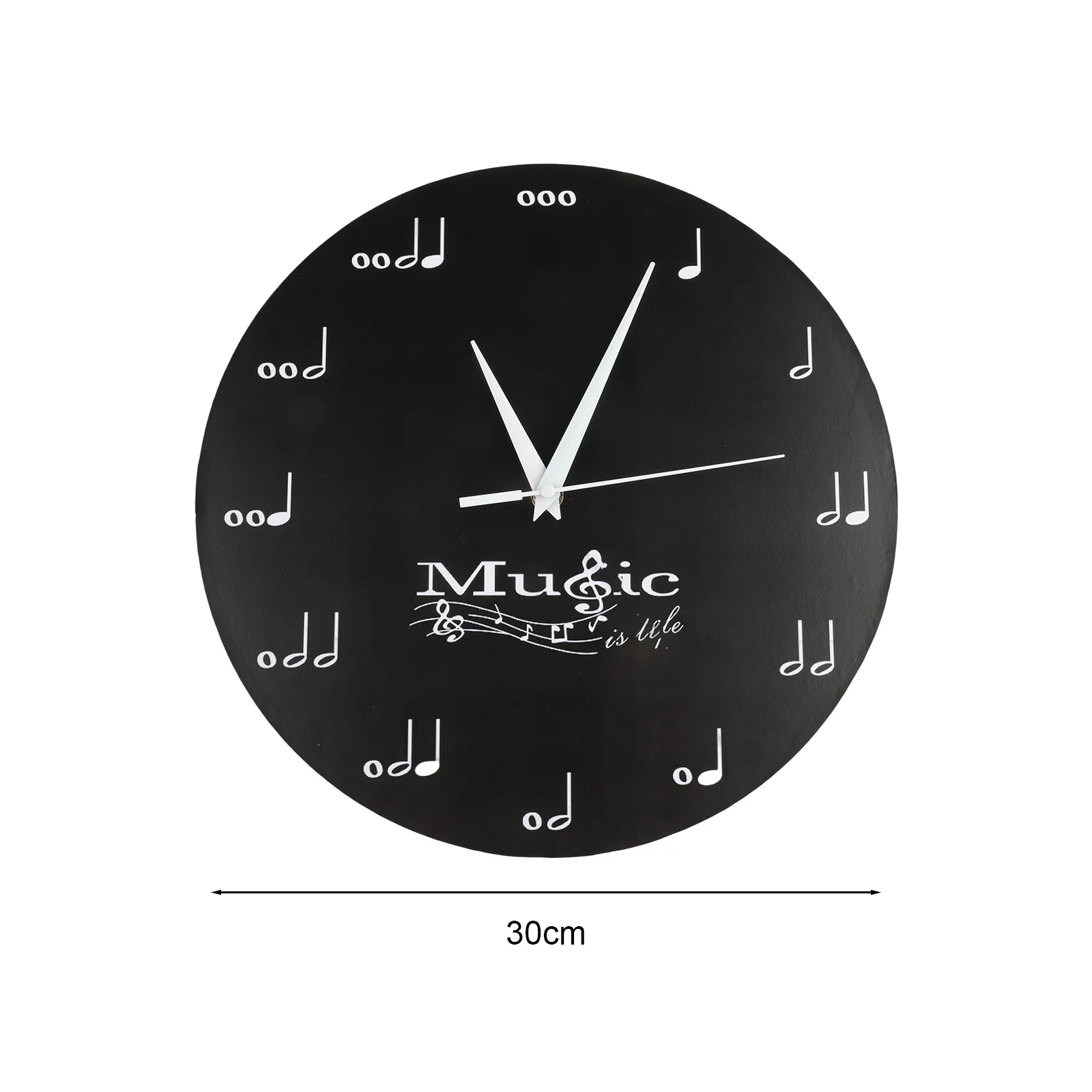 Unique Design Clock Musical Note Wall Clock Music Theme Home Decoration Density Board Clock 30x30cm Wall Clock