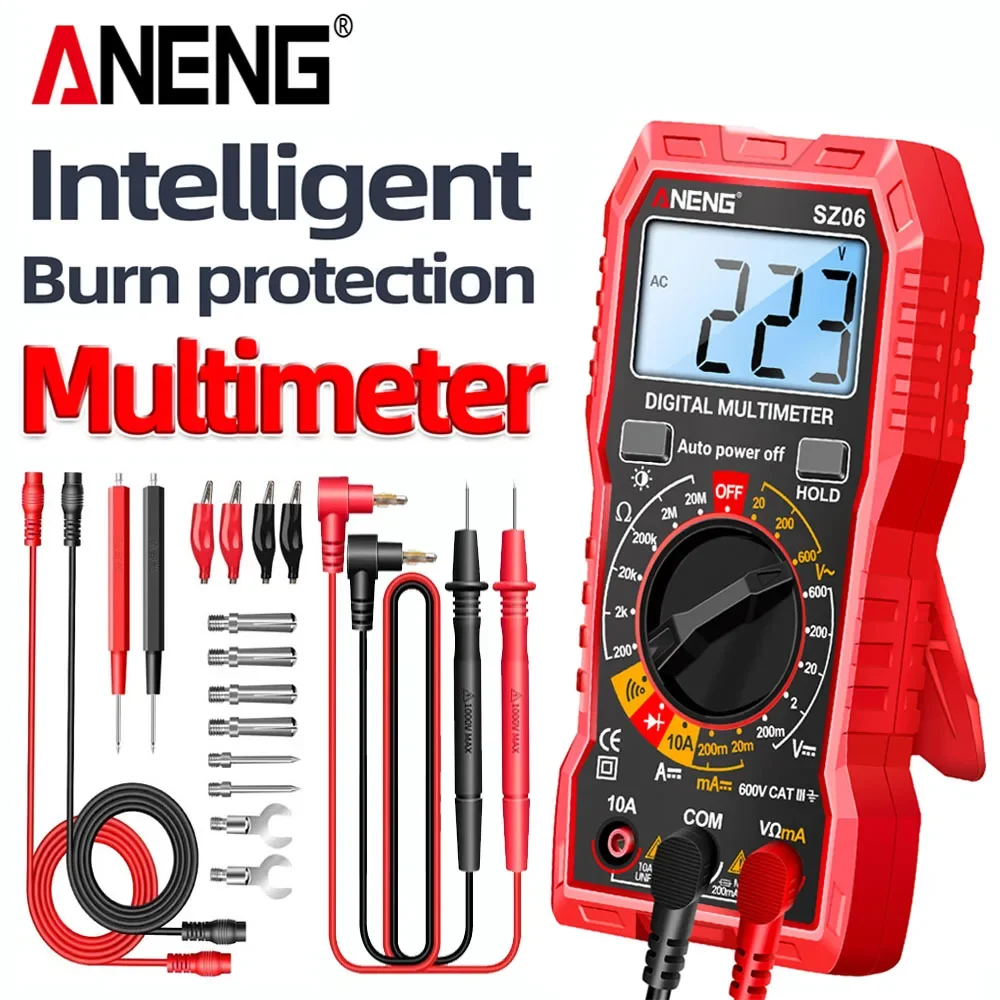 ANENG SZ06 Multifunctional AC/DC Voltage Meter Current Smart Digital Multimeter Resistance Portable Electrician Profession