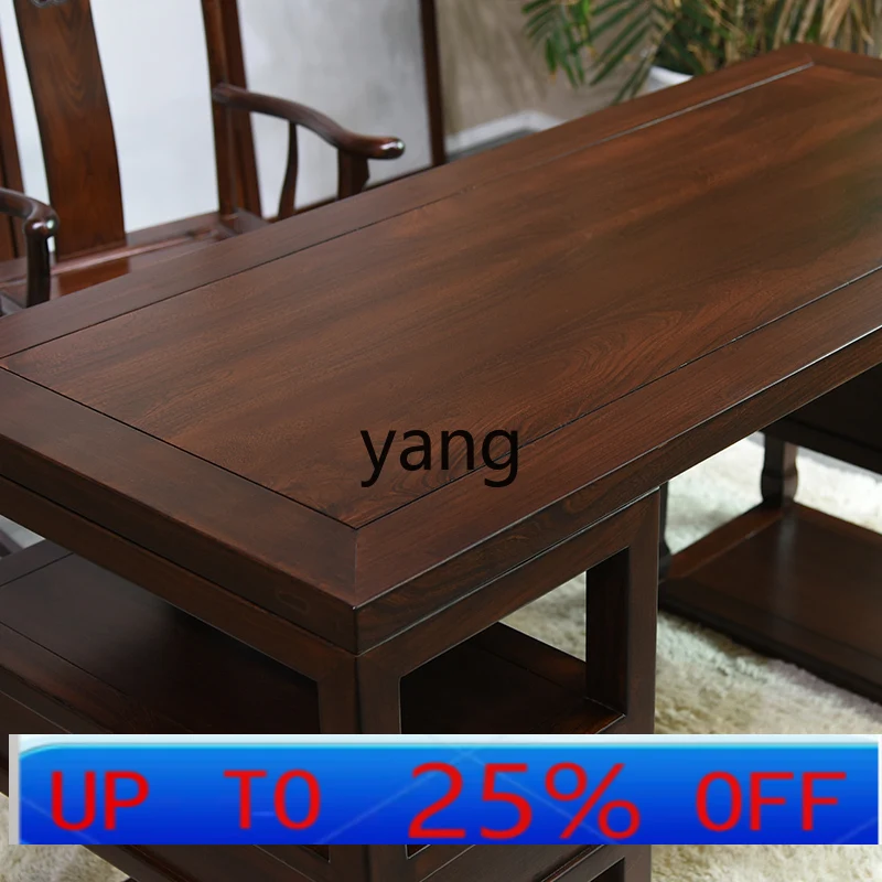 

LMM Chinese Old Elm Writing Desk Ming Style Desk Antique Calligraphy Table Full Solid Wood Household
