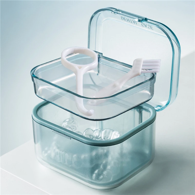 Three Layers Braces Box Invisalign Retainer Case Orthodontic Storage Box Portable Draining Layered Braces Cleaning Box