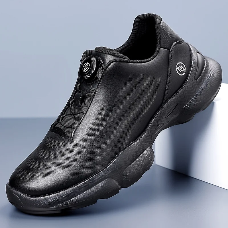 Autumn New Designer Outdoor Casual Shoes for Men Solid Color Platform Sneakers Male Fashion Rotating Buckle Sports Shoes Man