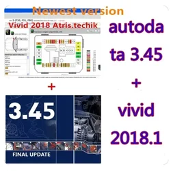 2025 Hot AutoData latest 3.45 Car Software + Vivid Workshop Data Atris-Stakis Technik 2018.01V Multi languages Polish Spanish Li
