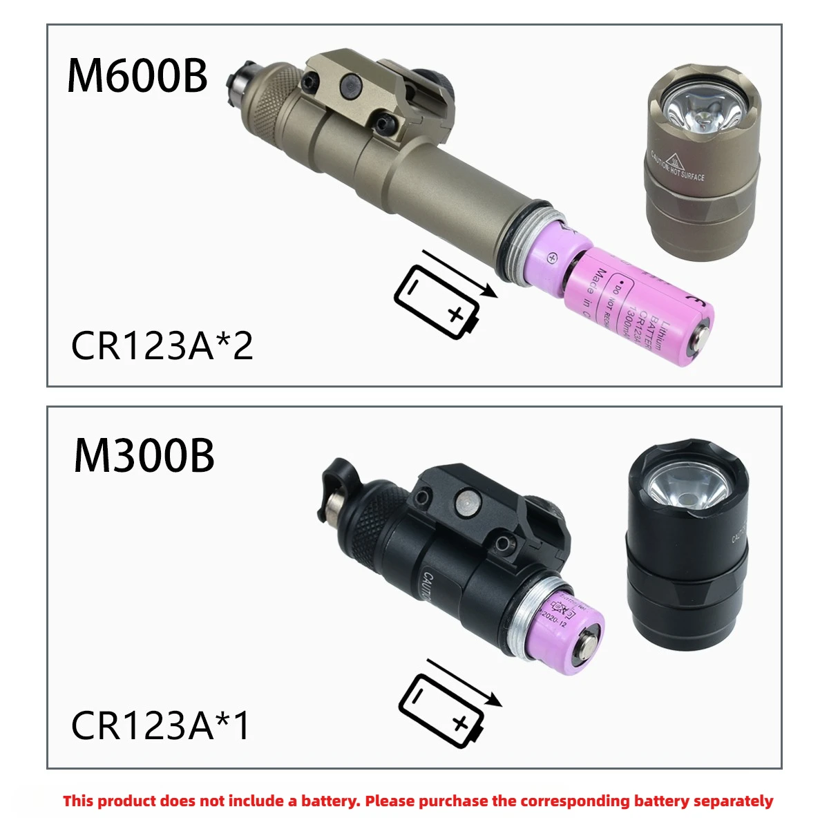 Surefire M300 M600 Flashlight Fit 20mm Rail Rifle Airsoft With UNIT Lite Pressure Switch M600B M600C LED Scout Light view 4