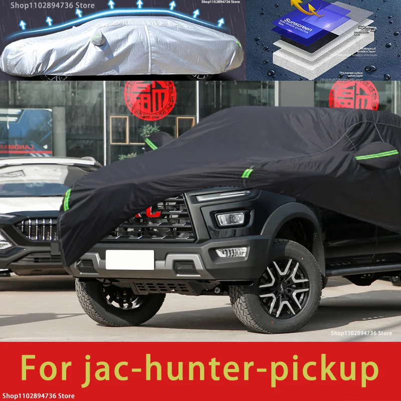 

For JAC Hunter Fit Outdoor Protection Full Car Covers Snow Cover Sunshade Waterproof Dustproof Exterior black car cover