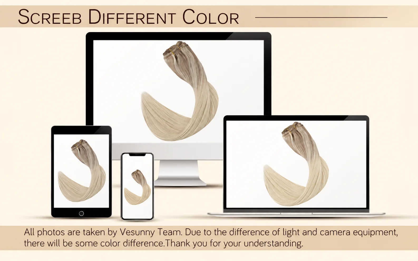 VeSunny Clip-in-Haarverlängerungen, Echthaar, blonde Clip-in-Haarverlängerungen # 16/22 Echte Perücke mit doppeltem Schuss, seidig gerade – Detail 17