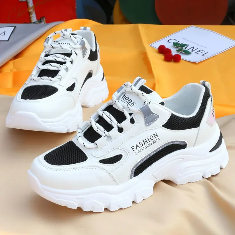 2023 New Fashion Women\'s Platform Sneakers Women Shoes Casual Chunky Sport Shoe White Vulcanized Tennis Female Comfortable