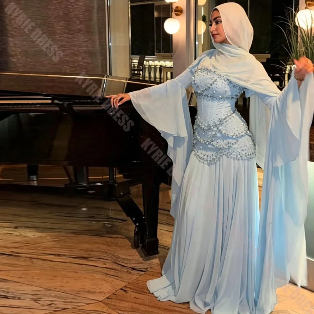 Women's Formal Evening Gowns 2026 Shawl Sleeves فياتين اعراس وسهرات فخمه Guest Dress A Line Draped Floor Length Prom Party Gowns image 3