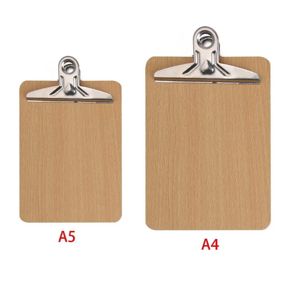 คลิปบอร์ดไม้เอนกประสงค์ 1 ชิ้น สำหรับใส่เอกสาร แผ่นเขียน และแฟ้ม