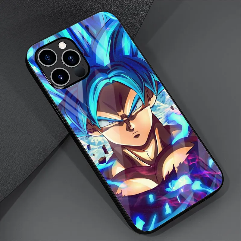 DragonBBall DBZ Goku Glass Case For Apple iPhone 11 14 13 Pro 12 SE 2022 7 8 Plus XR X XS Max 6 6S Tempered Phone Cover