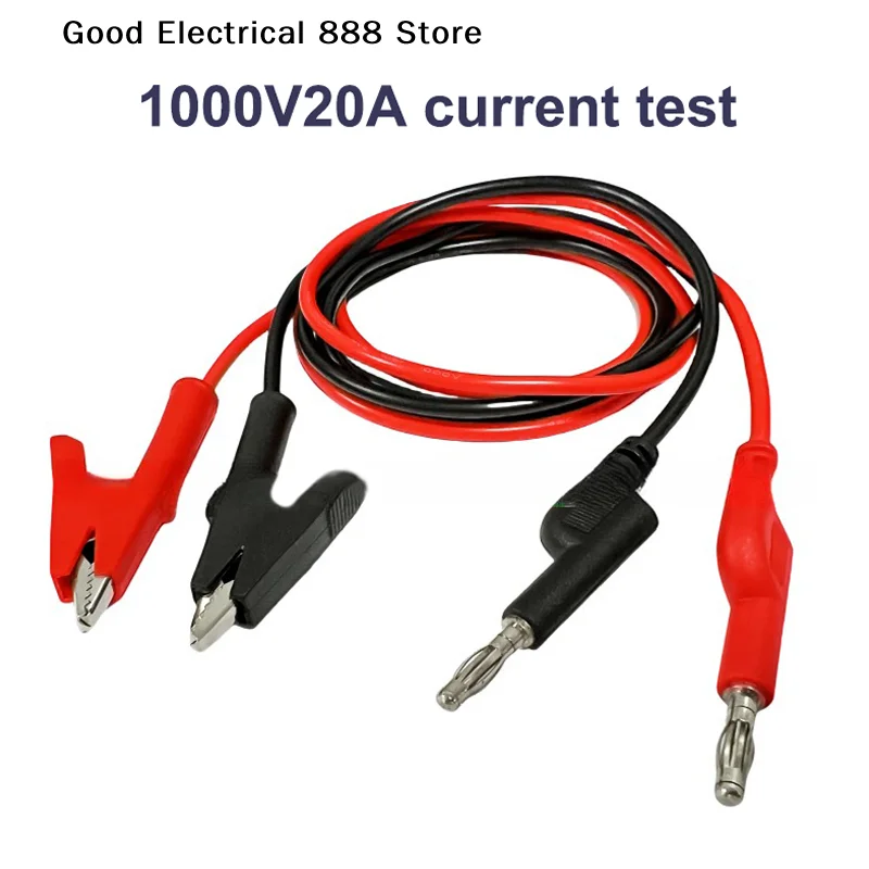 2Pcs 1M Double End Test Lead Wire Line Electrical Voltage 4mm Banana Plug Alligator Clip Crocodile 15A Multimeter DIY Test Wires