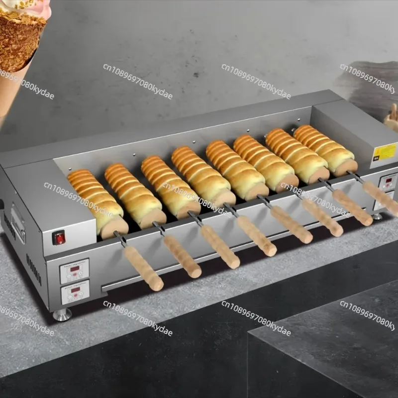 With 8 Roller Electric Hungarian Chimney Cake Maker Chimney Cake Rolls Grill Oven Machine Waffle Maker Bread Roll Baking Machine