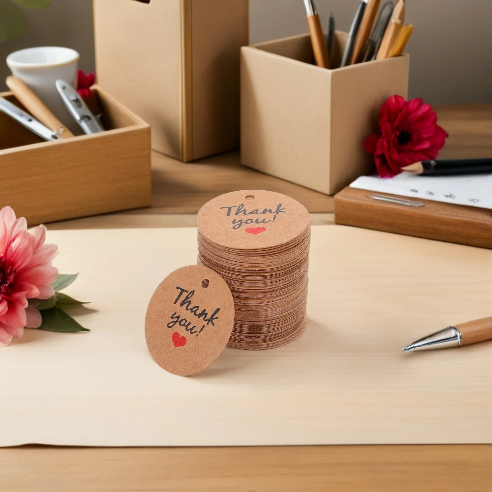 

100 Pcs Paper Tags Rustic Wedding Favors Valentine Christmas Paper Tags For Valentine Labels Hang Blank Side Writing