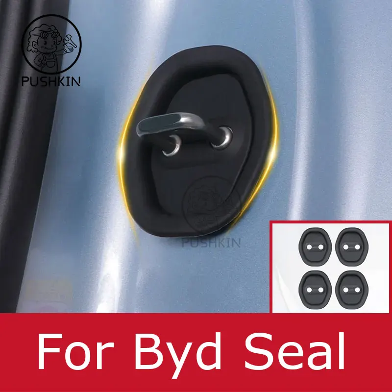 For Byd Seal U 2023 atto 4 Car Silicone Reduce Noise Door Lock Protector Latches Stopper Covers Interior Accessories