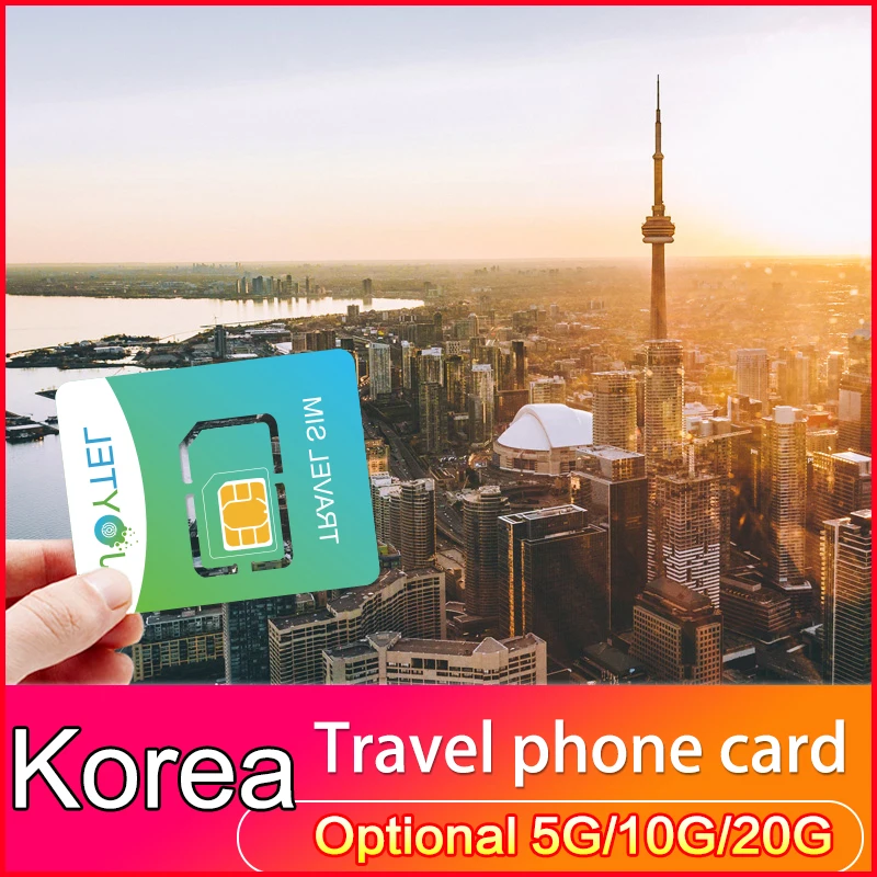 JOYTEL Korean Phone Card 5G/4G High Speed Data Internet Access Optional 10G/20G/30G Travel Phone Card