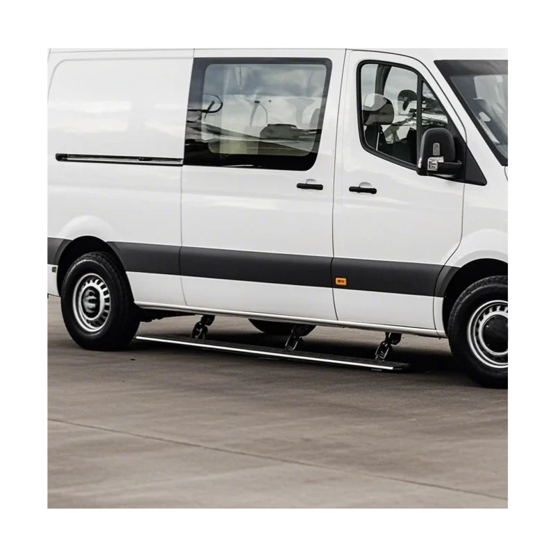 Waterproof Rustproof Retractable Side Steps Van Running Boards Fit 2015-2018 Vehicle