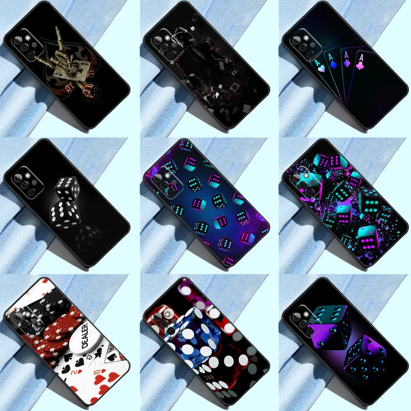 Dices Poker Casino Case For Samsung A52S A21S A23 A02S A03S A51 A71 A50 A70 A12 A22 A32 A42 A72 A52 Coque