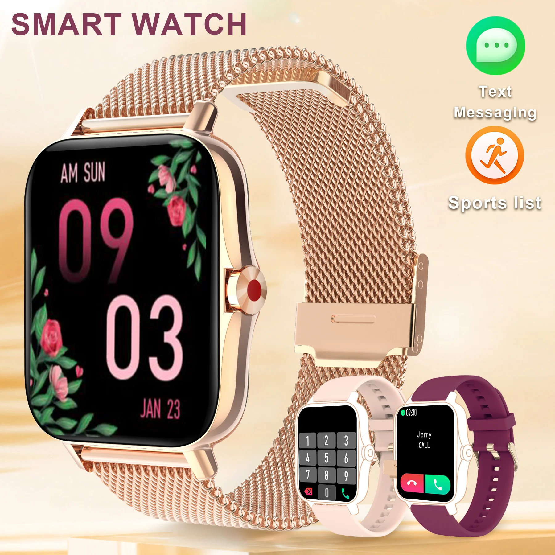 

Unisex Multifunctional Smartwatch, Wireless Call/Receive, Step Calorie Counting, 100+ Sport Modes, Universal Android and iPhone