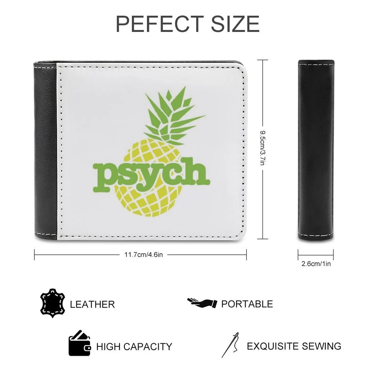 Psych Men's Wallet Leisure Travel Lightweight Portable Wallets Short Style Male Purse Psych Tv Show Shawn Spencer James Roday