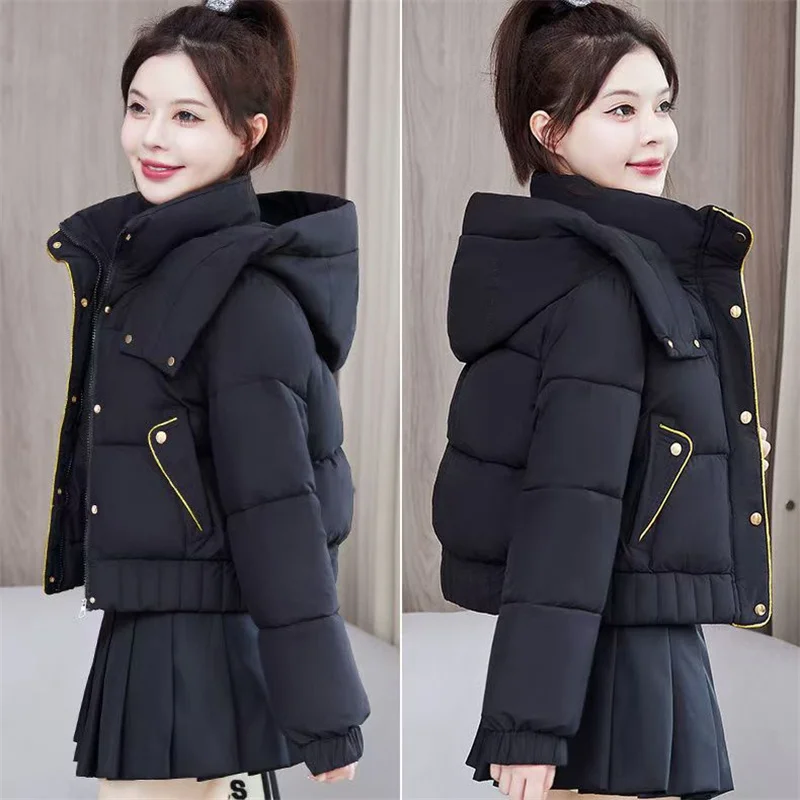 Fashion Down Cotton-padded Jacket Women's 2024 Short Loose Padded Winter Coat Short Cotton-padded Jacket New Temperament Coat
