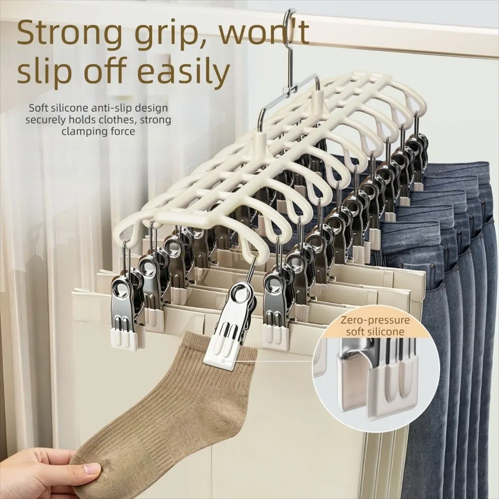 20 Clips Drying Clothes Hanger Anti-Slip Non-marking Trouser Hanging Hook Windproof Corrosion-Resistant