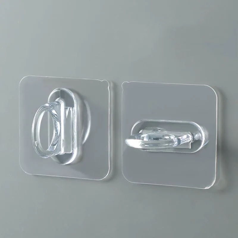 4/6/8/10pcs Punch-Free Non-Marking Round Hook Transparent Sucker Hanger Clothes Storage Rack Kitchen Bathroom Adhesive Hook