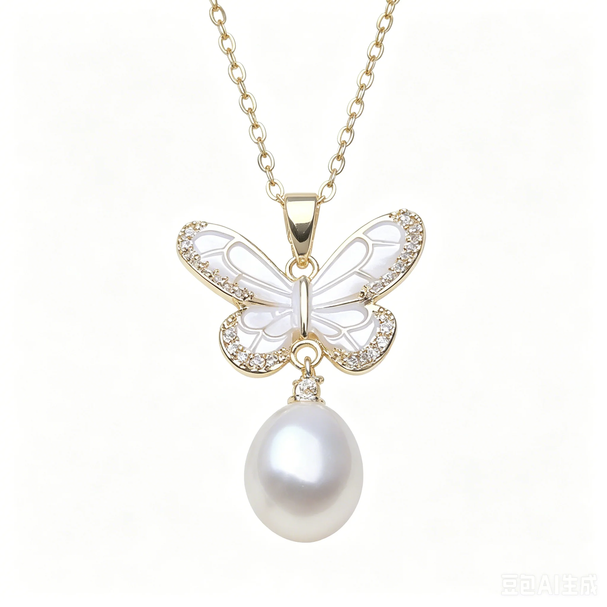 

Elegant 925 Silver Natural Freshwater Pearl Pendant Women,Cute Butterflyer Pearl Necklace Wife Mother Birthday Gift Black