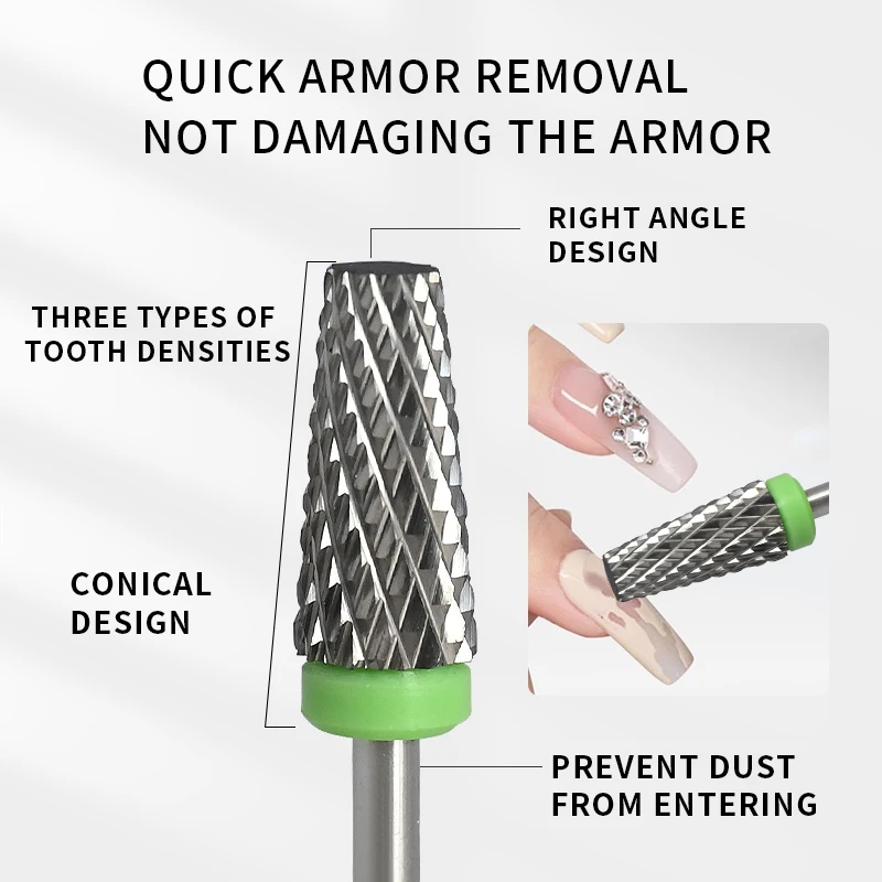 Wolfraamcarbide Elektrische Nagelboren, Nagelcarbide Bit, 3/32 "Schacht Taps Toelopende Bar, Professionele Manicure Pedicure Tool