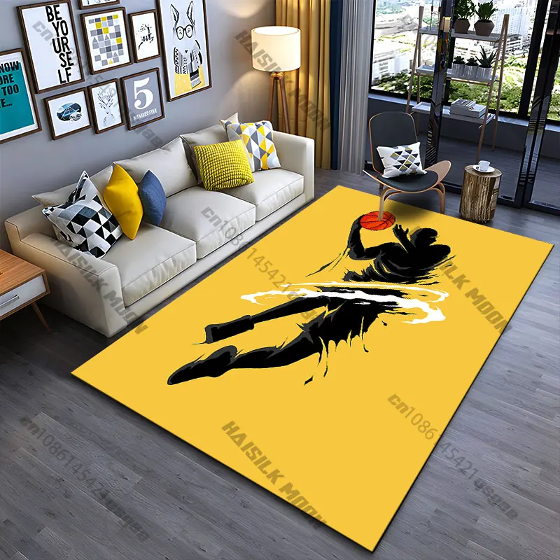 Dynamic basketball dunk action carpet Yoga living room room decor children's crawling mat doormat area rug games mat