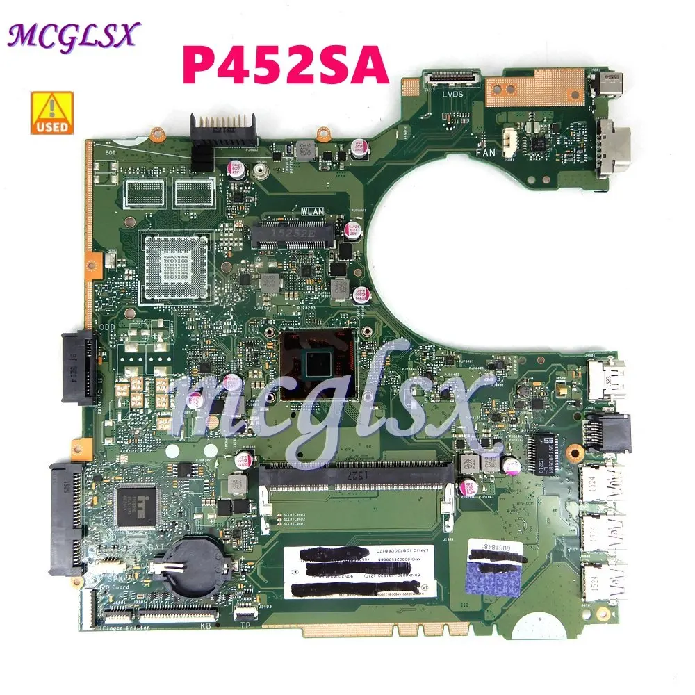 

P452SA N3050/N3060/N3700 CPU Материнская плата Asus P452SA P452S P452SJ материнская плата для ноутбука 90NX0060-R01000 б/у