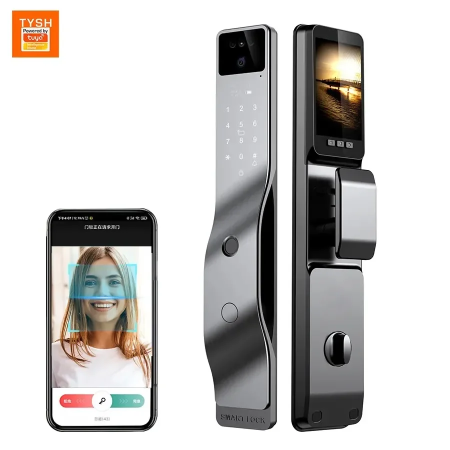 

Face Recognition Camera Smart Locks Safe Gate Electronic Lock Fingerprint Tuya App Wifi Remote Unlock Smart Door Lock