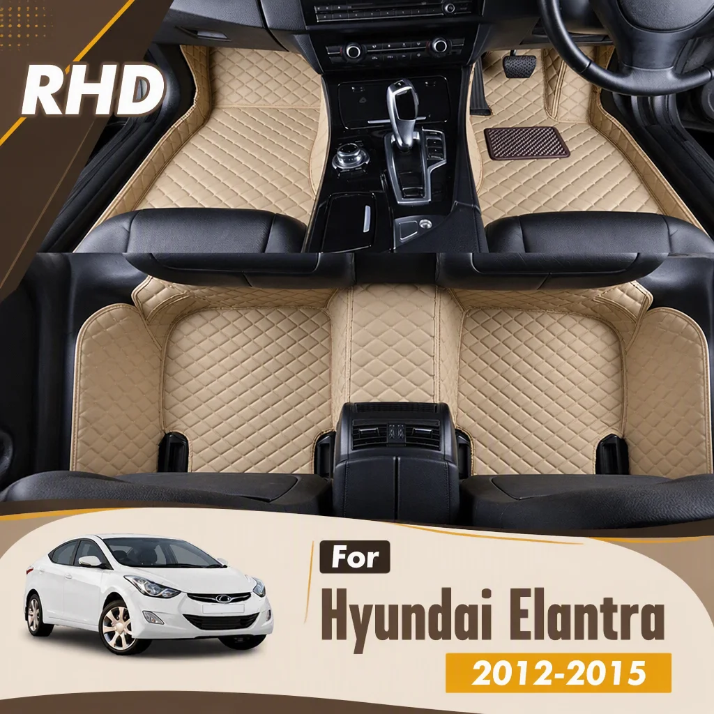 RHD Car Floor Mat For Hyundai Elantra 2015 2014 2013 2012 Custom Leather Carpet Auto Interior Accessories
