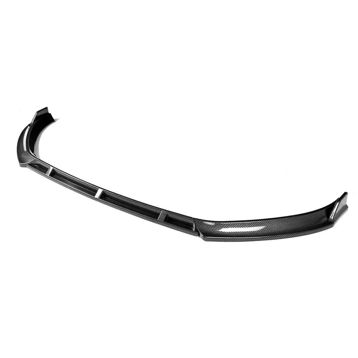 3Pcs Carbon Fiber / Matte Glossy Black ABS Front Bumper Lip Spoiler Diffuser Lips For VW Golf MK7 2014-2017