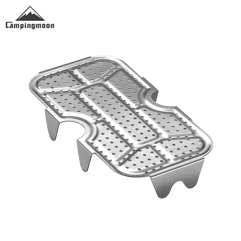 CAMPINGMOON Outdoor Camping Aluminiowe pudełko na drugie śniadanie Siatka dolna, gruba siatka do gotowania na parze ze stali nierdzewnej do piknikiu, wysokie plastry do gotowania na parze — zdjęcie 3