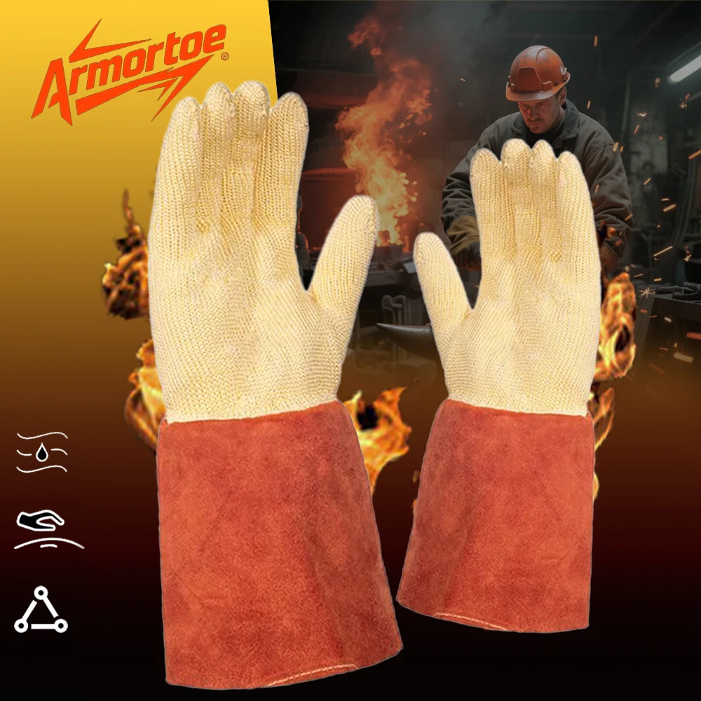 

ArmorToe 250℃ Heatproof Oven Gloves, Insulated Thickened Industrial Grade for Baking, Fireproof Anti-Scald Safety#8003