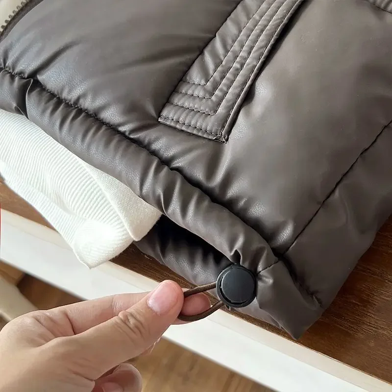 Neue Kinder-Weste aus Baumwolle mit Stehkragen, warme ärmellose Winterjacke für Jungen und Mädchen, verdickte modische Weste – Detail 9