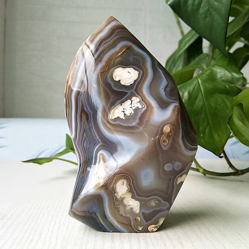 

Natural Stone Killer Whale Agate Crystal Flame Home Decoration Gemstone Chakra Healing crystals