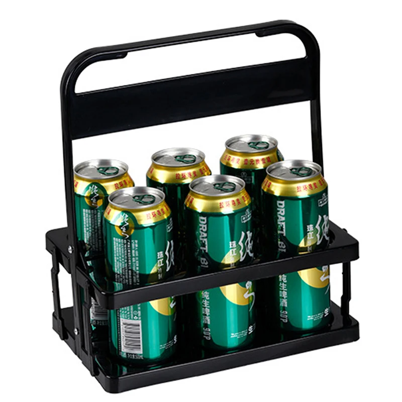 Foldable 6 Bottle Carrier Rack Drink Carrier Beverage Delivery Holder Beer Carrying Rack Basket Wine Caddy Stand Organizer